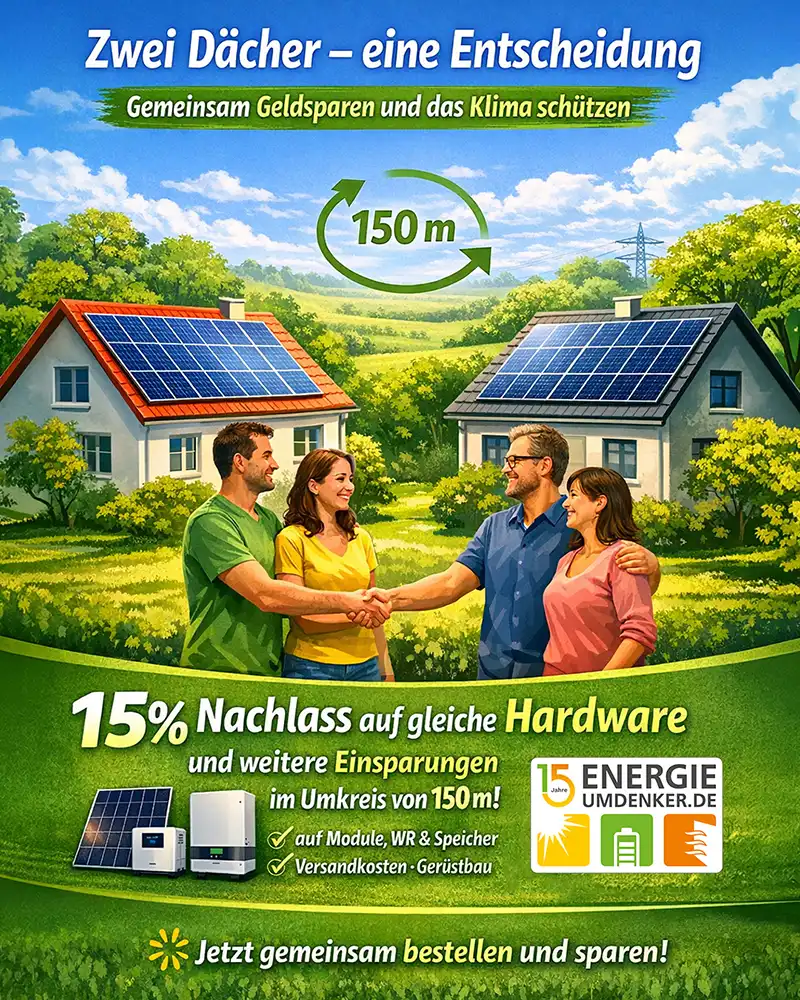 Gemeinsam sparen bei Ihrer Solaranlage