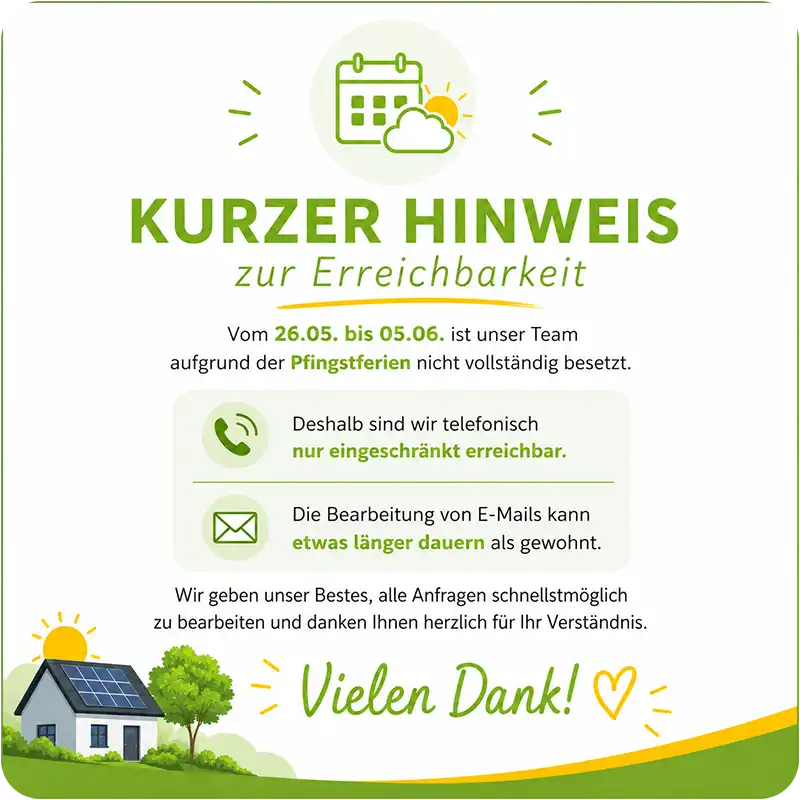 Erreichbarkeit während der Pfingstferien